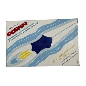 Vintage Swimwear by Ocean Swimsuit Womens 34L Royal Blue‎ Nylon On Piece Retro
